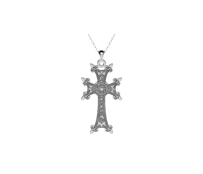 Adara's™ Traditional Armenian Cross Necklace, Sterling Silver